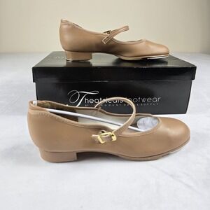 Theatricals Footwear Kids  Leather Tap Shoes Mary Jane Buckle Strap Size 4.5 M